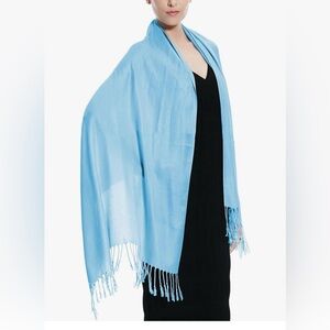 🌼🌸Women’s Pashmina Shawl Wrap Light Blue Paisley